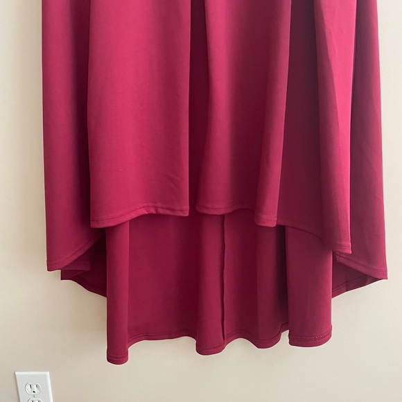 Women's Plus Size Off Shoulder Midi High Low Dress - Picture 6 of 10